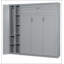 Lit escamotable double pleine grandeur avec tablettes, garde-robe et lumières DEL, gris-513291370-513291373