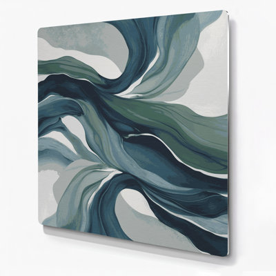 Paysage abstrait, art mural bleu en métal 31