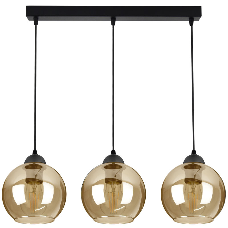 Ball pendant light 3-light Lolas, Honey