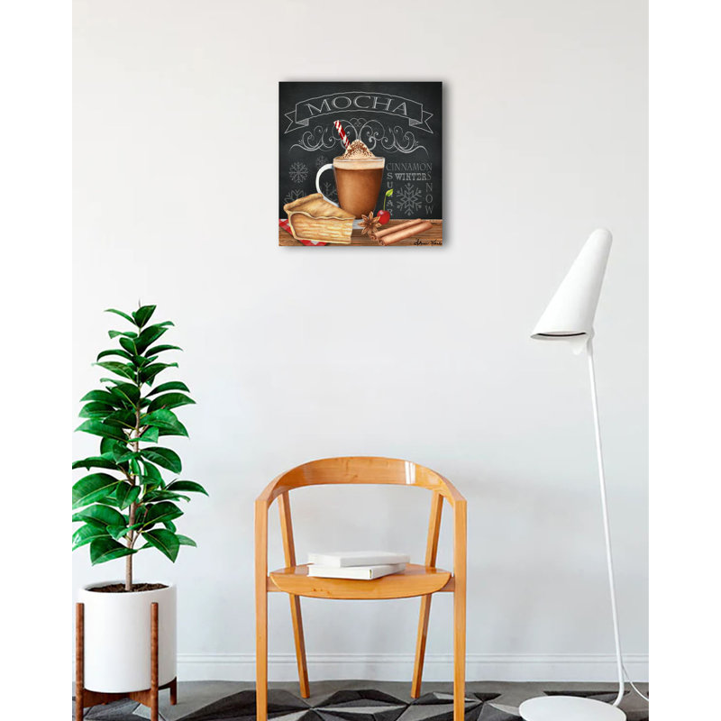 «Mocha, Cinnamon and Apple Pie Cafe», reproduction d'art graphique sur toile tendue avec châssis, H 18 po x l 18 po