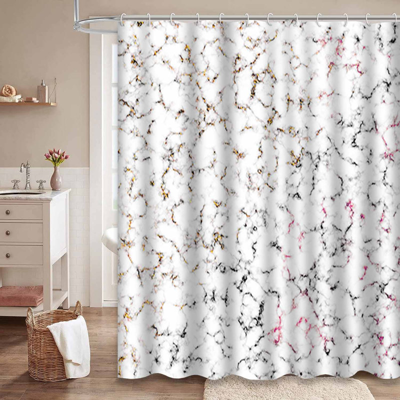 Rideau de douche imperméable doré, rideaux de douche pour la salle de bain avec 12 crochets, L 72 po x l 84 po