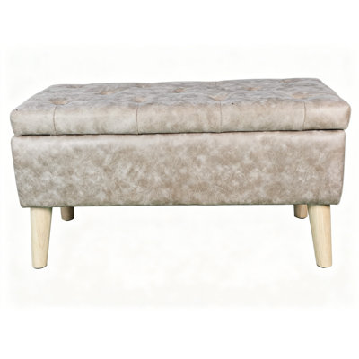 32" Wide Storage Ottoman Bench with Built-in Tray, Square Storage Ottoman for Extra Storage, Upholstered Footrest and End of Bed Bench, Perfect for Living Room, Bedroom, Sitting, Relaxing, Modern Stit