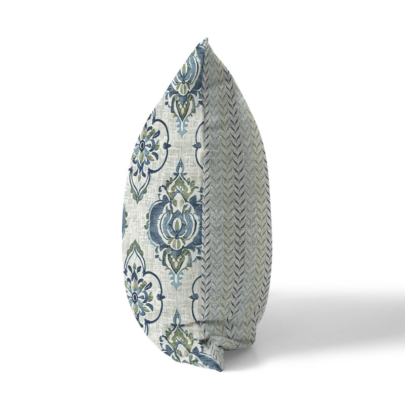 Coussin décoratif intérieur / extérieur Jade, H 20 po x l 20 po, Bleu / Vert