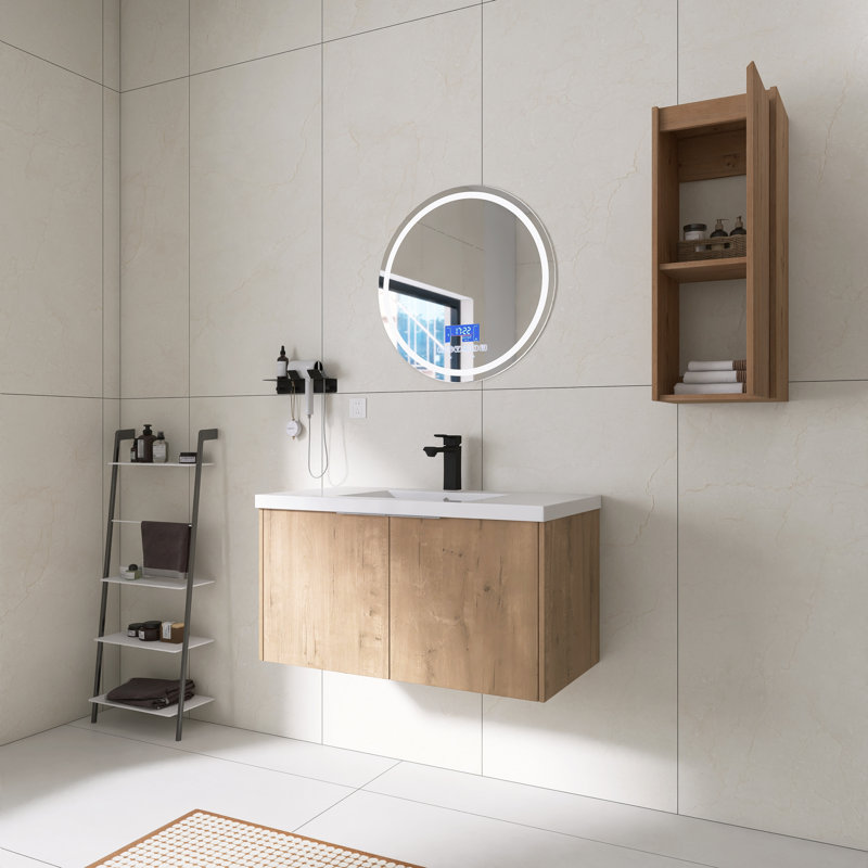 Ensemble de meuble-lavabo mural 36 "avec lavabo en résine et armoire murale, 36"