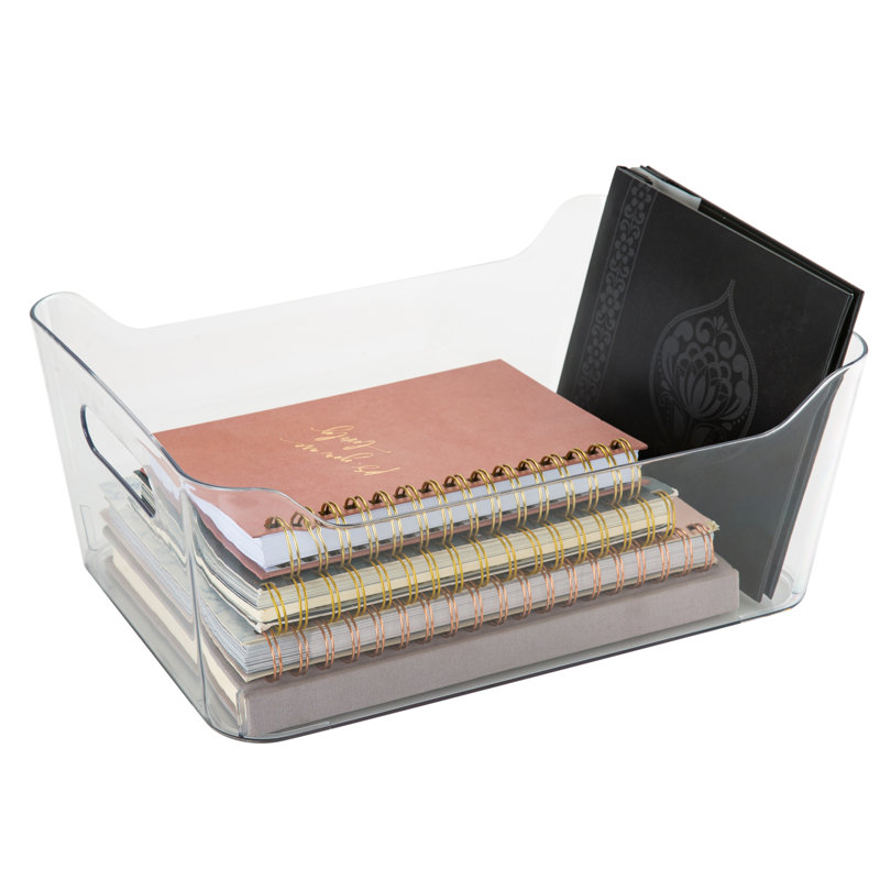 Large Clear Plastic Lidded Storage Tote Bin