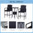 Rattan Wicker Bar Set For 3 PCS With Ice Buckets, Patio Furniture With 1 Bar Table And 2 Bar Stools
