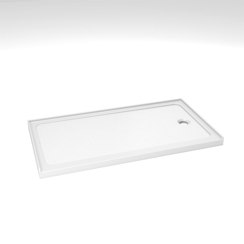 Base de douche 32 po x 60 po Base de douche blanche Drain à droite