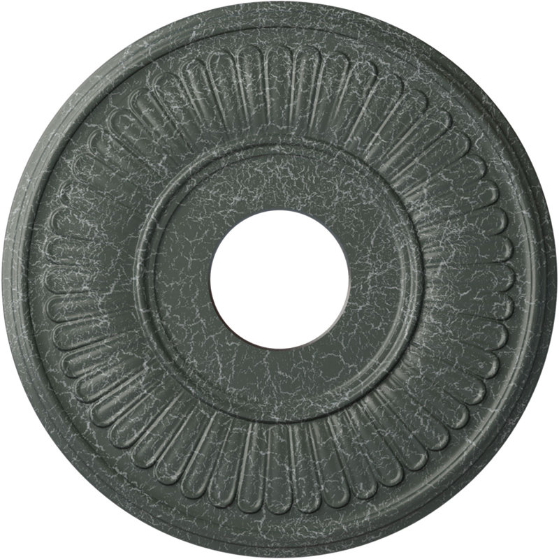 Médaillon de plafond Endurathane Berkshire, P 15 3/4 po x P 3 7/8 po x P 3/4 po (convient aux auvents jusqu'à 7 po), fini craquelé vert athénien peint à la main