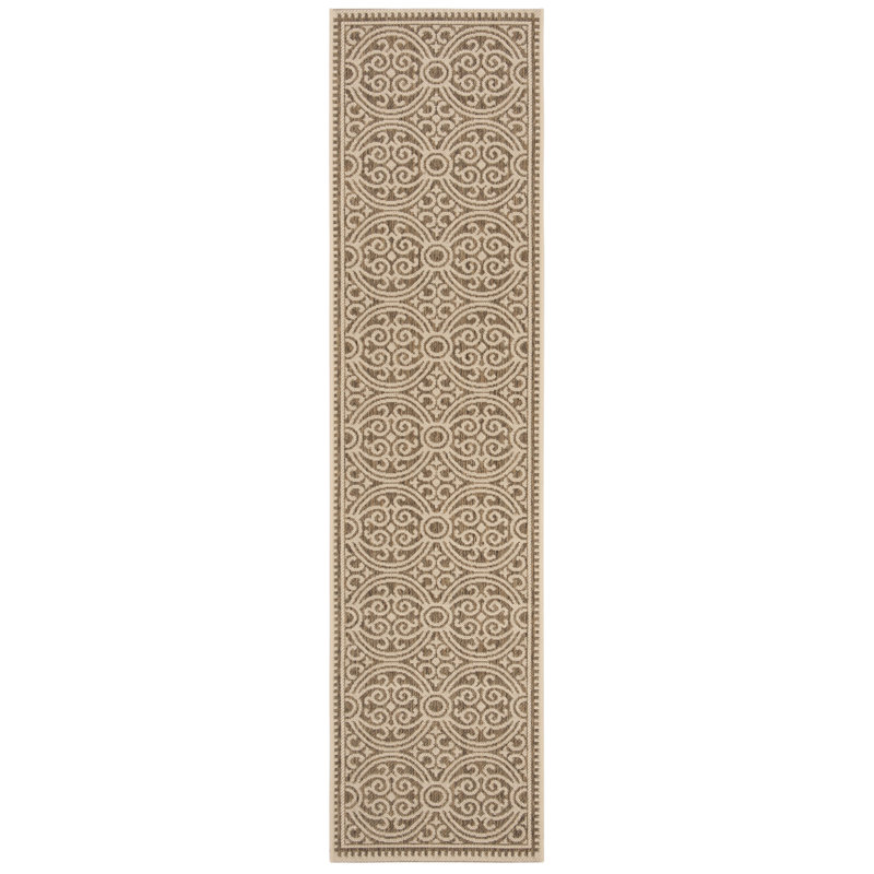 Tapis d'intérieur / extérieur à motif géométrique Frankee Performance, Tapis de couloir 2 pi 2 po x 10 pi