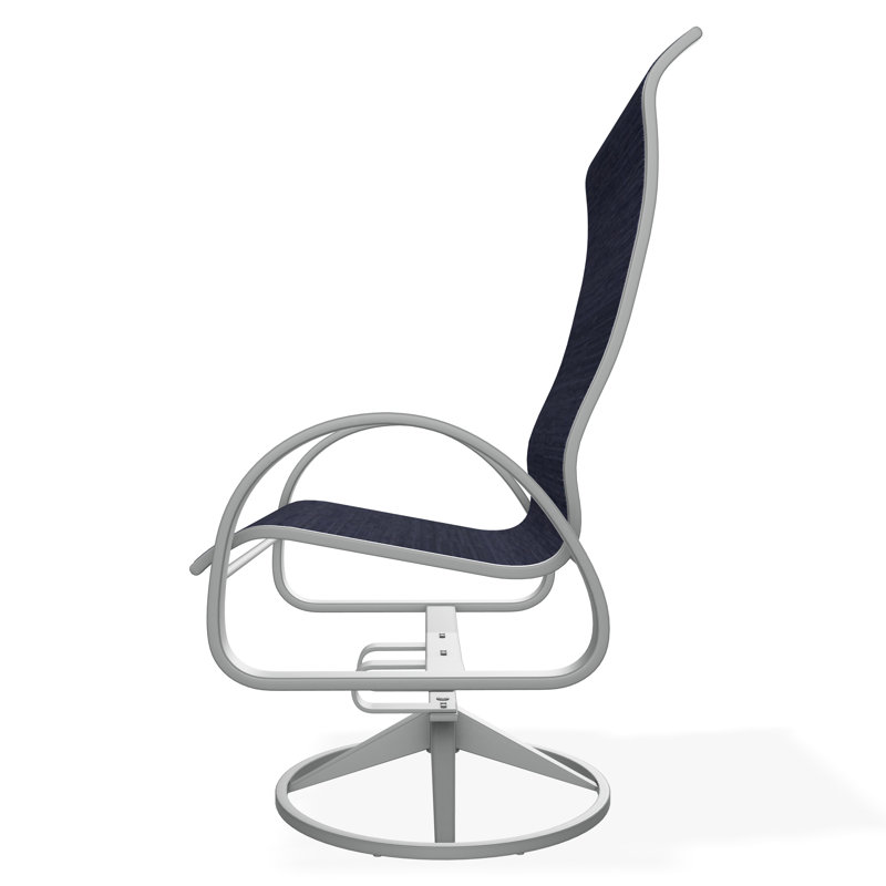 Aruba II Sling Aluminum Frame Supreme Swivel Rocker, Collect Indigo, Graphite