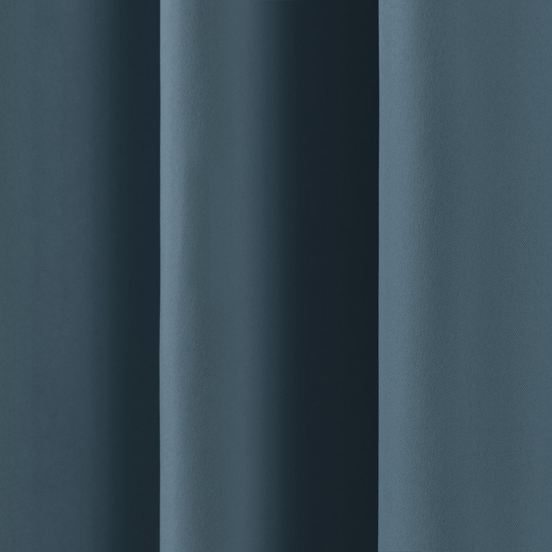 Bantam Solid Blackout Thermal Rod Pocket Curtain Panels, Spruce, 52" W x 63" L