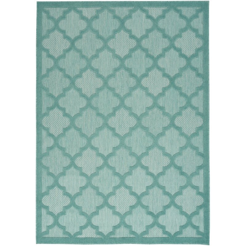 Tapis intérieur / extérieur bleu turquoise / bleu sarcelle Adianey, Tapis de couloir 2 pi x 4 pi