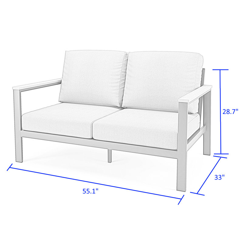 Townsend Loveseat with Sunbrella® Cushion, Gray, Canvas Granite Sunbrella® Canvas
