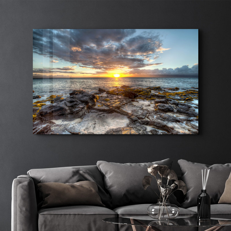 Élégante peinture murale en verre trempé de 13,8 po x 21,7 po | 100% verre trempé, épaisseur: 0,16 pouce | Imprimé UV pour des couleurs éclatantes | Parfait pour la décoration intérieure, le salon et les espaces de bureau