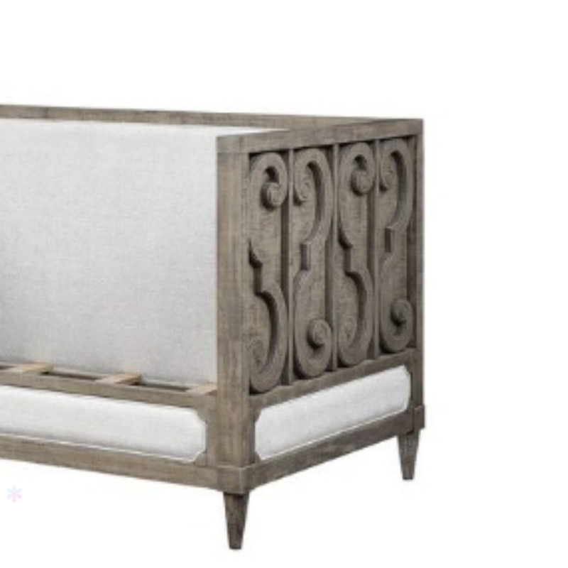 Artesia Tan Fabric & Salvaged Natural Finish Daybed