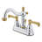 Kingston Brass Heritage Two-Handle 3-Hole Deck Mount 4" Centerset Bathroom Faucet with Plastic Pop-Up-29273538