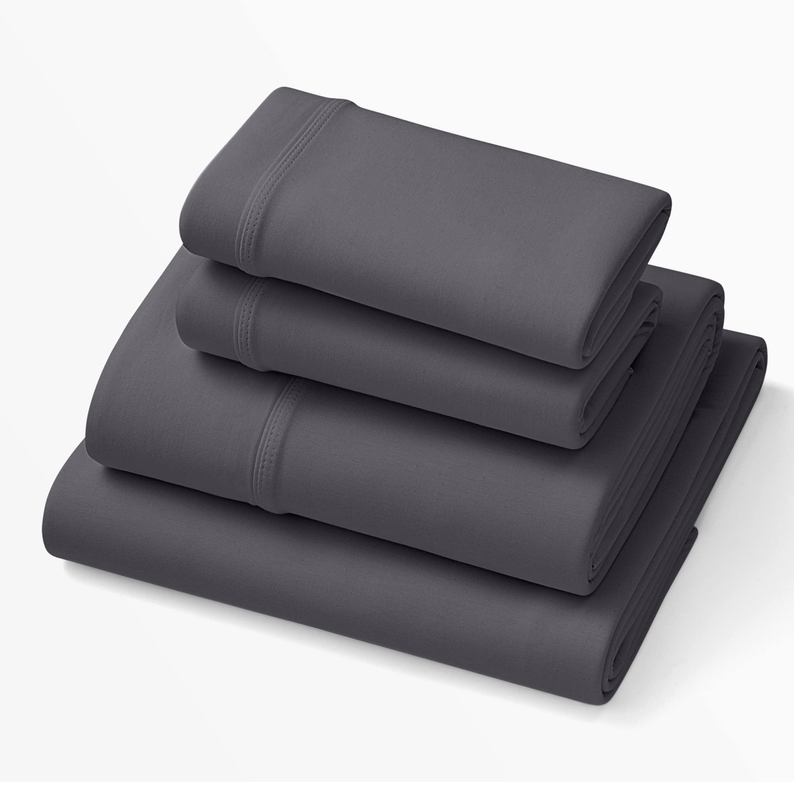 Stormy Gray, Split King Sheet Set + Fitted Sheet + Pillowcase