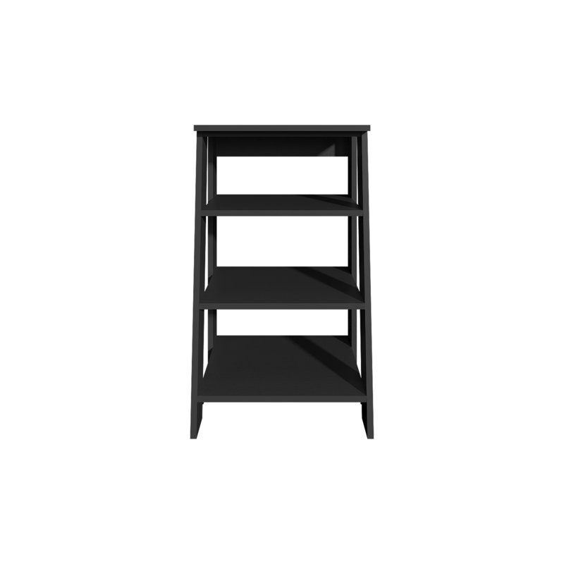 Rangement à 4 tablettes pour salle de bain, table d'appoint et salon High, Noir, noir, noir, noir