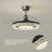 42" Retractable Ceiling Fan with LED Lights, Remote Control 6-Speed Invisible Fandelier, Modern Indoor Ceiling Fan for Bedroom Living Room-1942388835