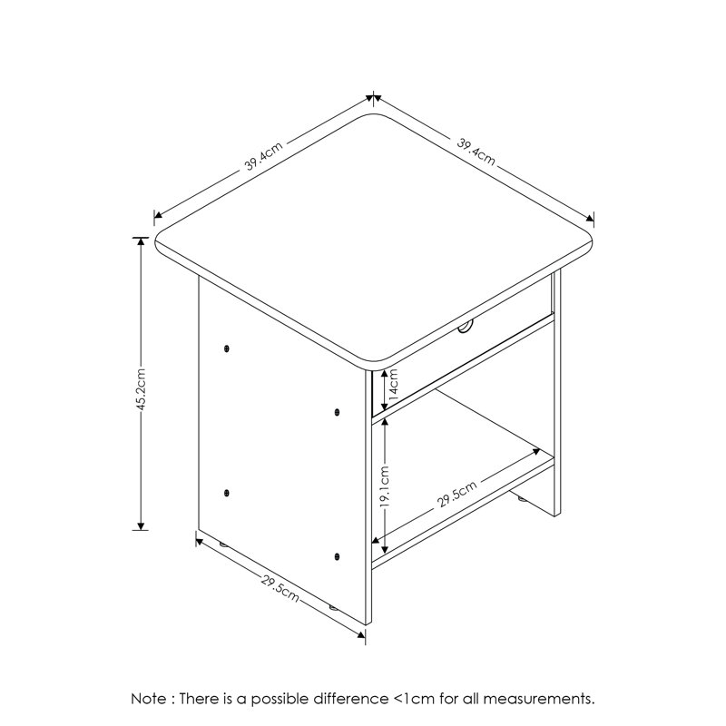 Brigette Side Table with Storage, Light Blue/Light Blue