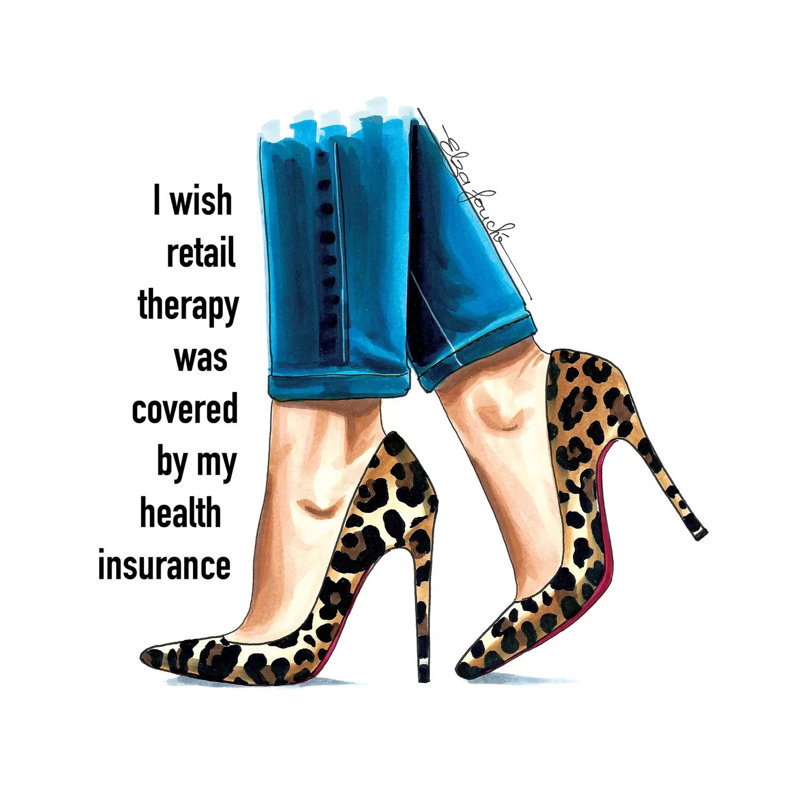 Retail Therapy 1 Piece Painting on Canvas, 93.98 cm H x 93.98 cm W x 1.91 cm D, Wrapped Canvas