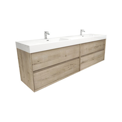 83.4'' Double Bathroom Vanity with Acrylic Top