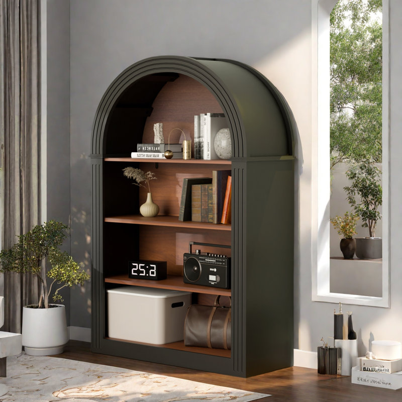 Bibliothèque avec présentoir en bois