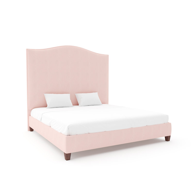 Guilford Bed With 9" Rails, Queen, Espresso, Posh Life Performance Velvet Caribbean