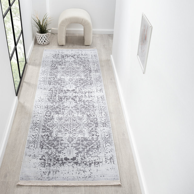 Tapis rectangulaire Daemen avec envers antidérapant, Tapis de couloir 2 pi x 10 pi