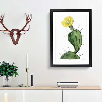 Flowering Prickly Pear Cactus - Framed Print