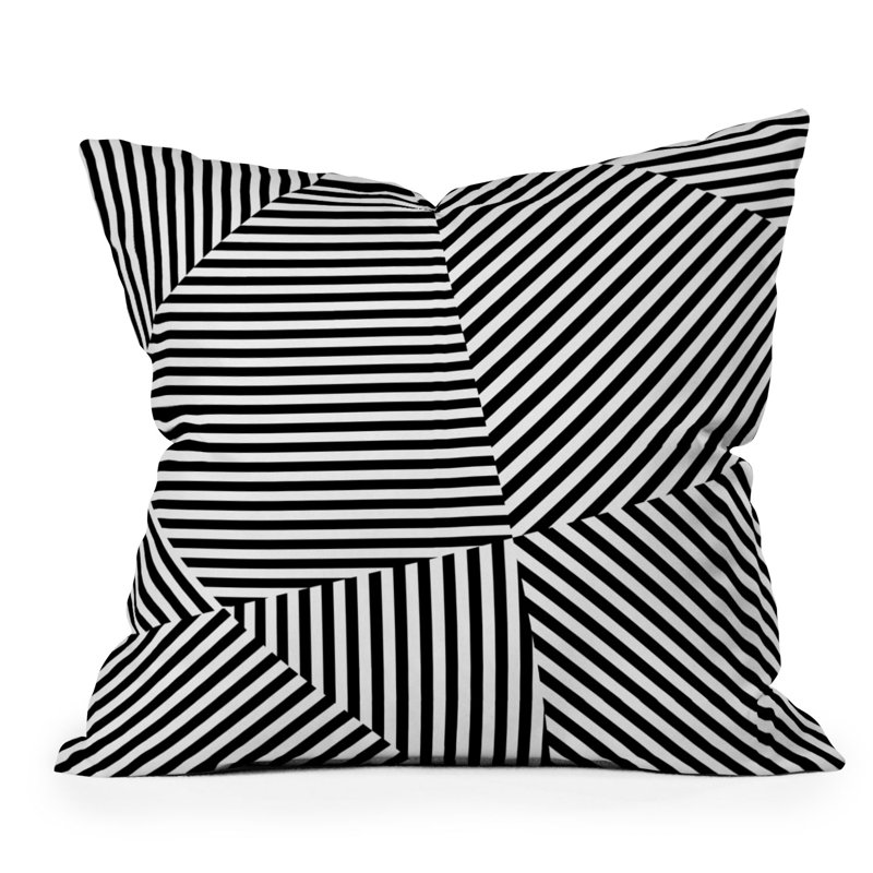 Outdoor Square Pillow Cover & Insert, 26" H x 26" W, Striped/Geometric
