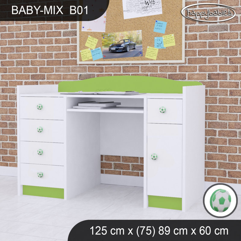 125cm Computer Desk, Green