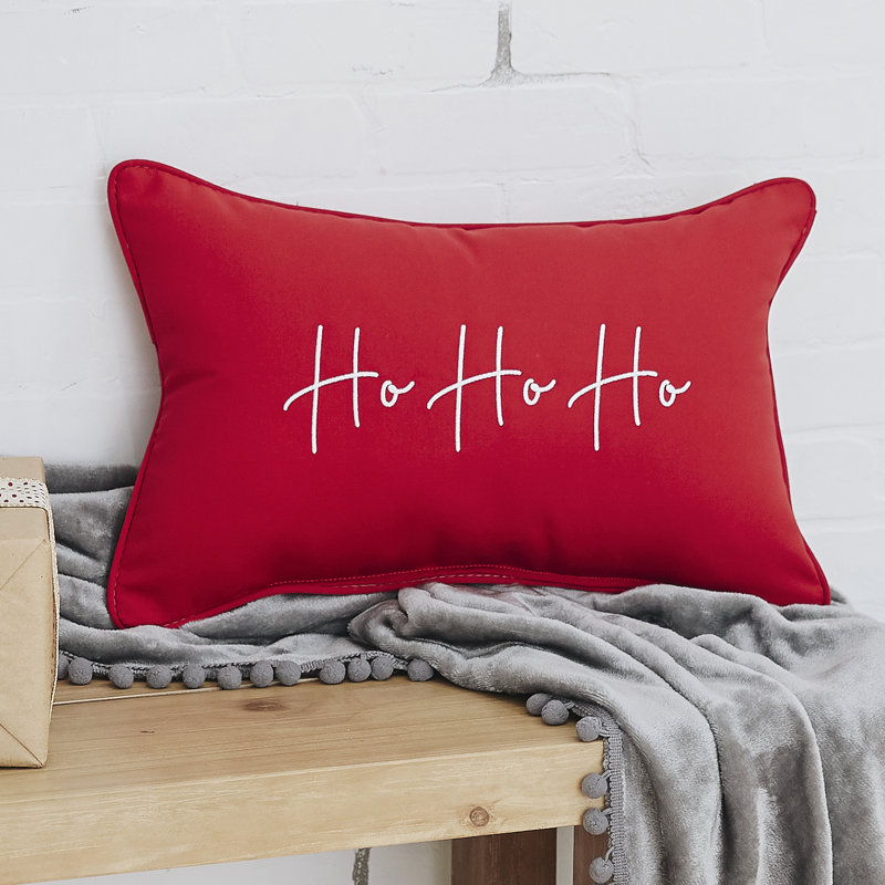 Embroidered Sunbrella® Outdoor Reversible Throw Pillow, Canvas Jockey Red Sunbrella® Canvas