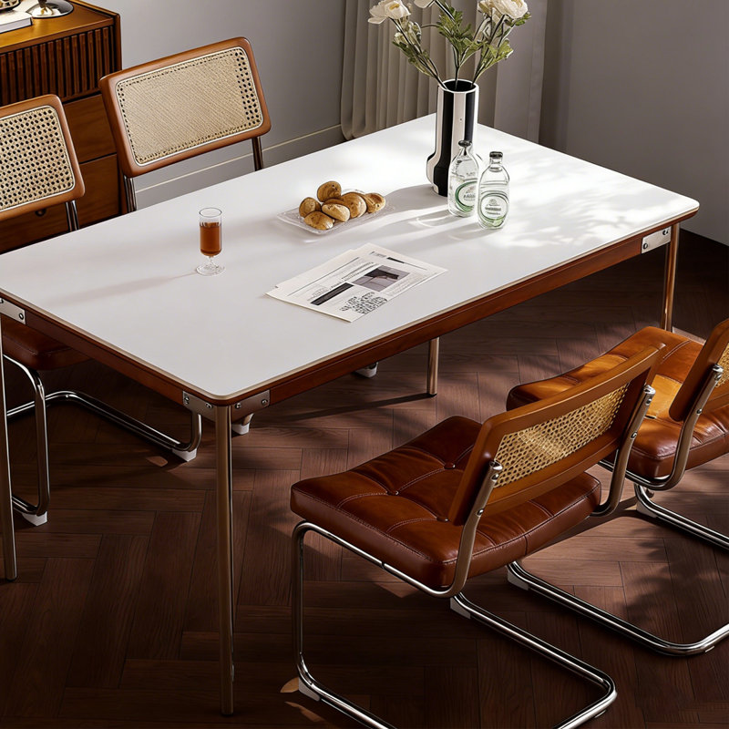 Table de salle à manger rectangulaire moderne, H 29,53 po x L 55,12 po x l 31,5 po