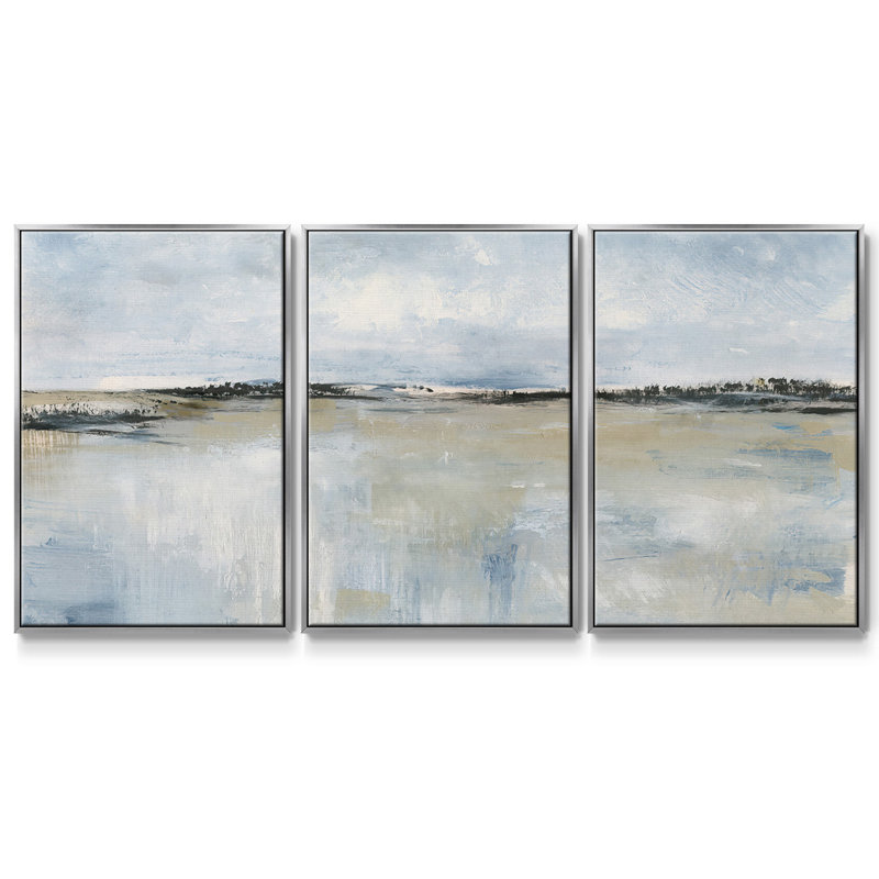 Across the Meadow - Multi Piece Framed Canvas, Silver, 40" H x 78" W x 2" D