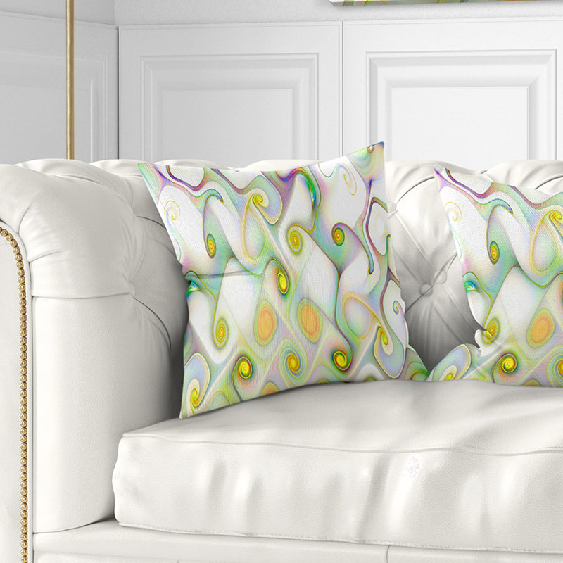  Abstrait beau motif fractal avec coussin tourbillonnant, 18 po x 18 po, Coussin décoratif