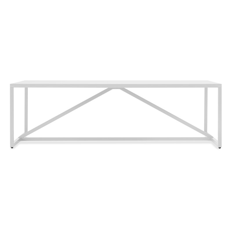 Strut Coffee Table, White, 14" H x 54" L x 20" W