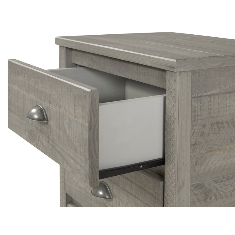 Lanora 22.5'' W Solid Wood Nightstand, Driftwood Gray