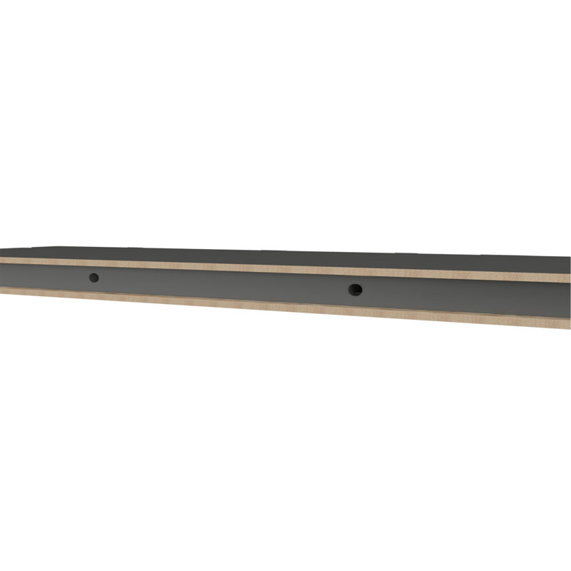 Iva Floating Shelf In Melamine X2, Matt Grey, Matte Gray