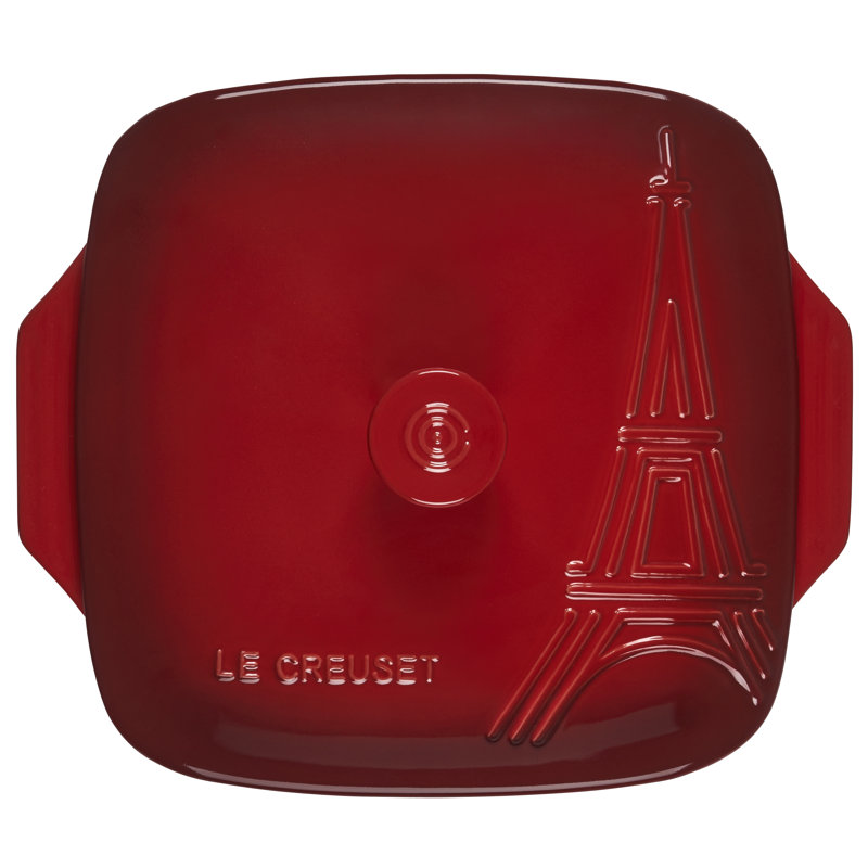 Le Creuset Stoneware Square Casserole with Lid, Cerise