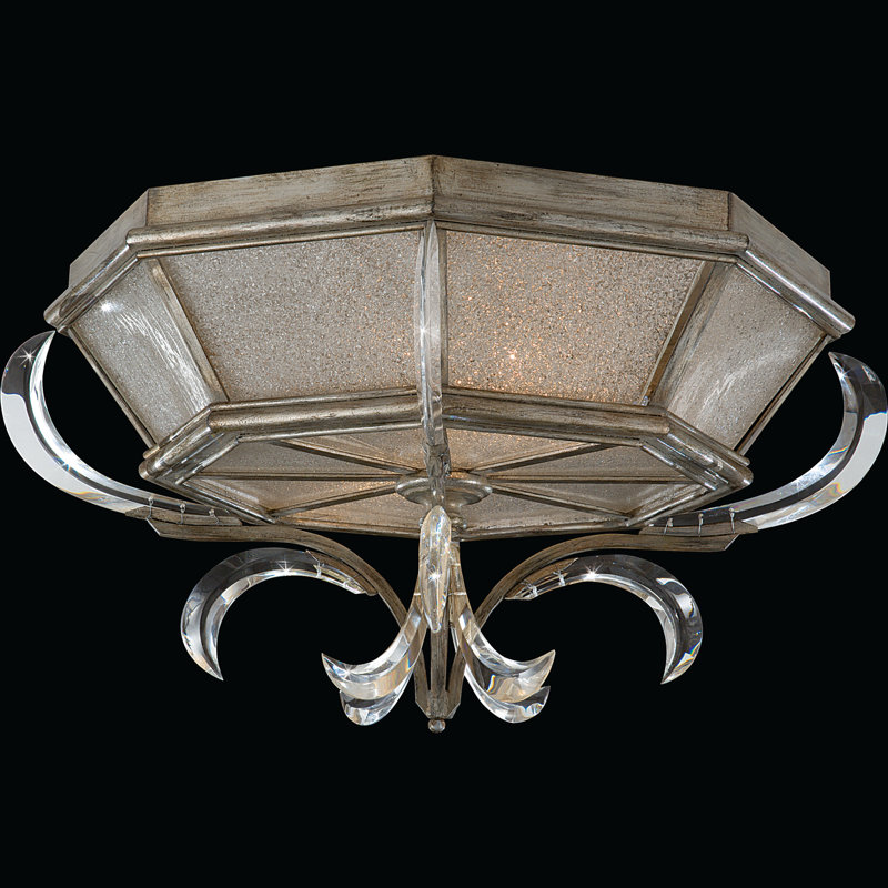 Beveled Arcs 2 - Light Flush Mount, Silver Leaf