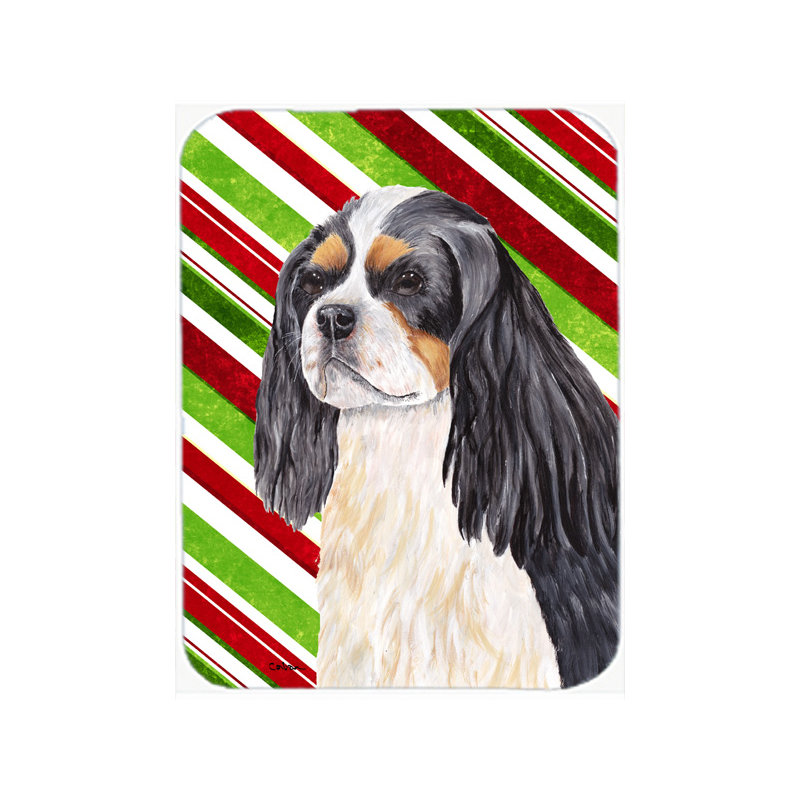 Planche à découper en verre de noël east urban home cavalier épagneul