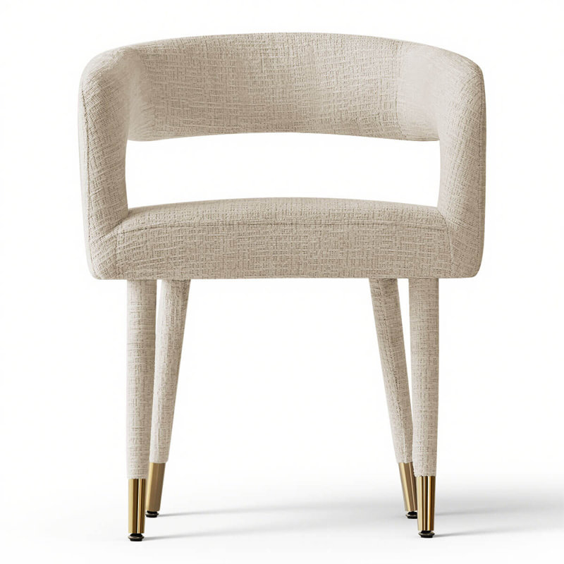 Hennigan Textured Fabric Dining Armchairs , Oatmeal