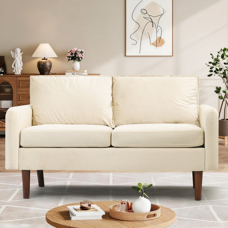 Causeuse Hessville, Velours beige