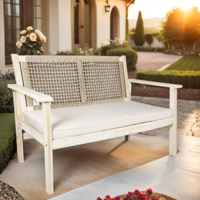 Causeuse d'extérieur avec coussins 47,2 po Acacia