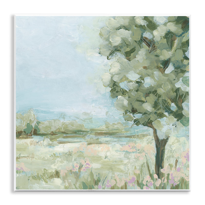 «Lone Tree» par Field, art mural sur bois par June Erica Vess