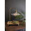 Lampe de table à col de cygne et abat-jour en verre Kalalou - H 22 "avec base en bois