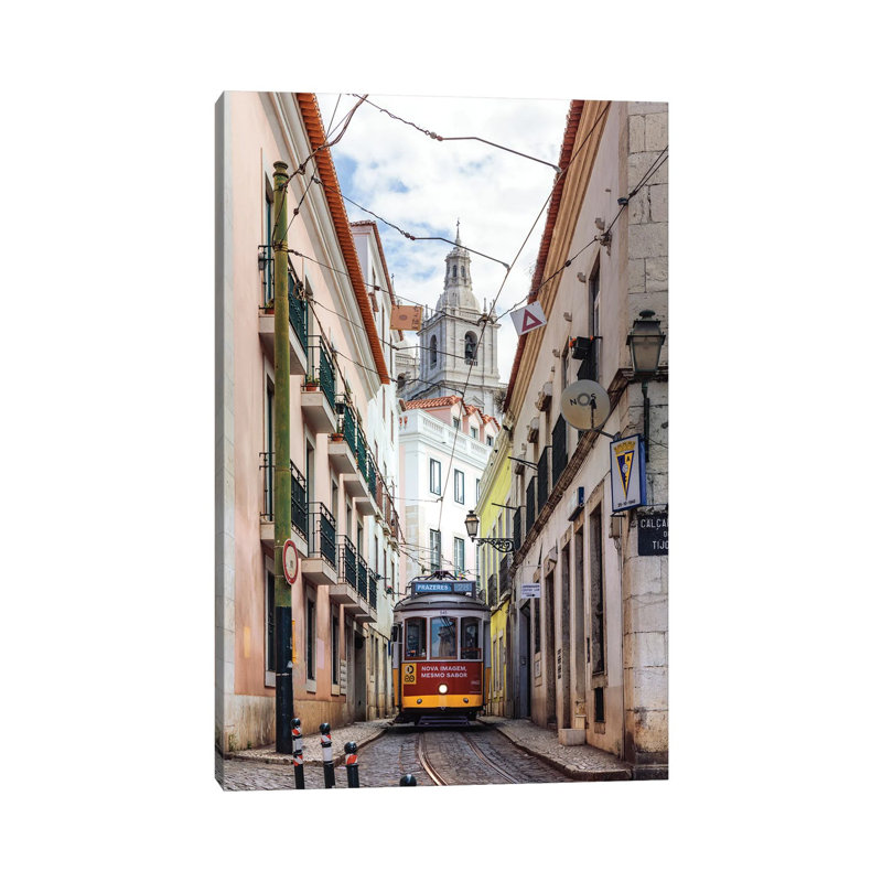 Tram In Lisbon Iii by Matteo Colombo - Wrapped Canvas Print, 30.48 cm H x 45.72 cm W