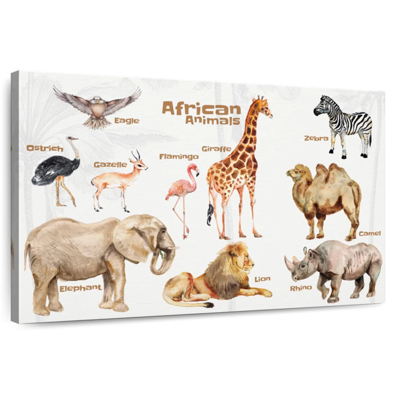 Brampt African Animals Chart, 24" H x 36" W