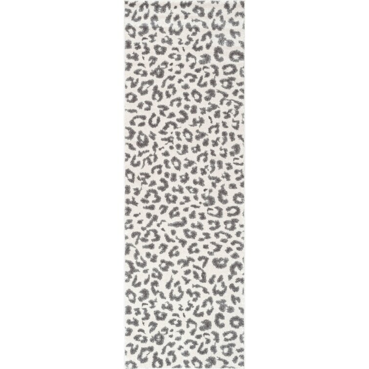 Ruiz Modern Leopard Print Performance Gray Rug
